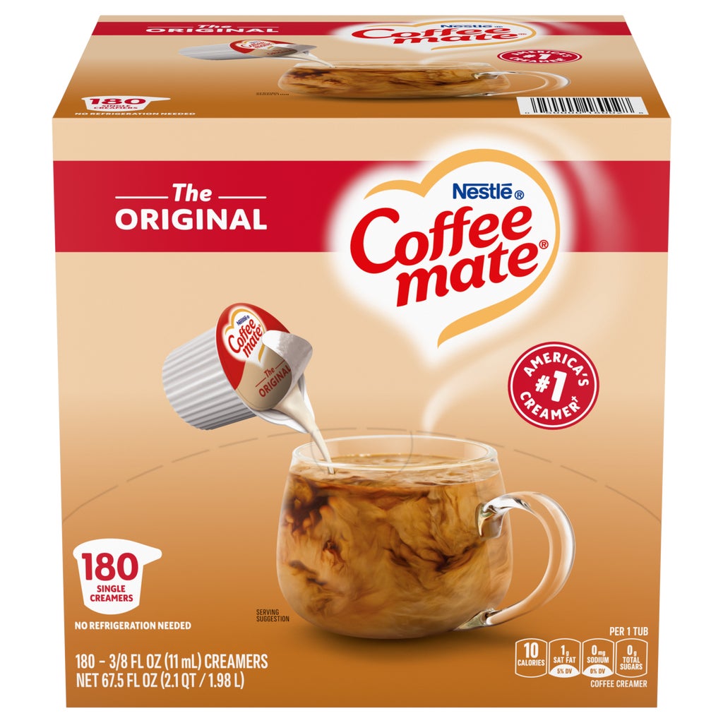 Coffee mate Liquid Coffee Creamer Singles, Non-Dairy, Original, 0.38 fl oz, 180 ct