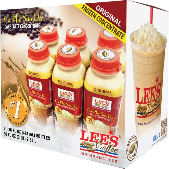 Lee's Cafe Latte Frozen Concentrate, Original, 16 fl oz, 6 ct