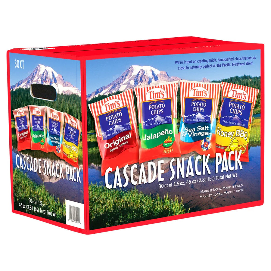 Tim's Cascade Potato Chips, 1.5 oz, Variety Pack, 30-count