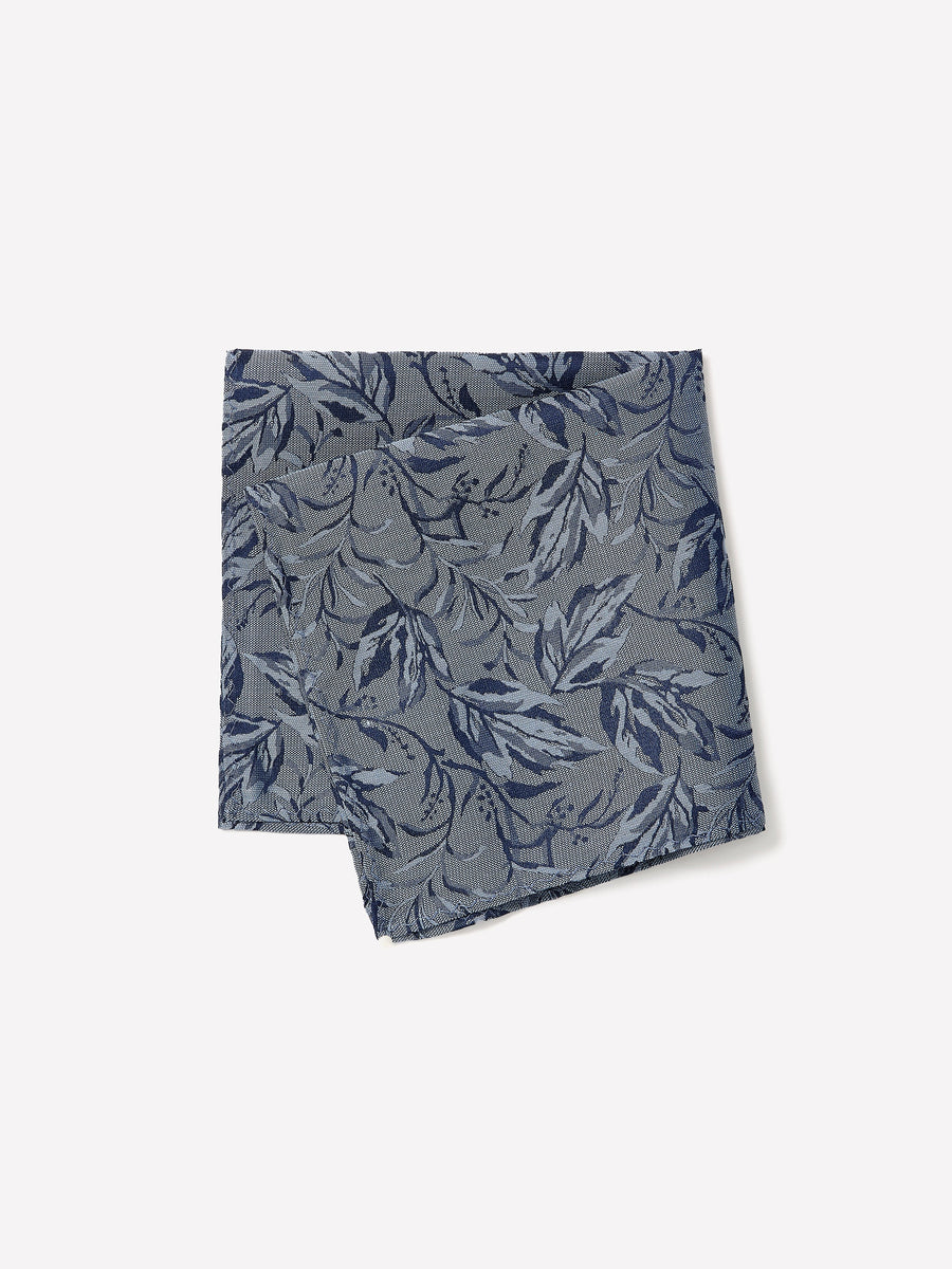 Silk-Blend Handkerchief with Foliage Pattern