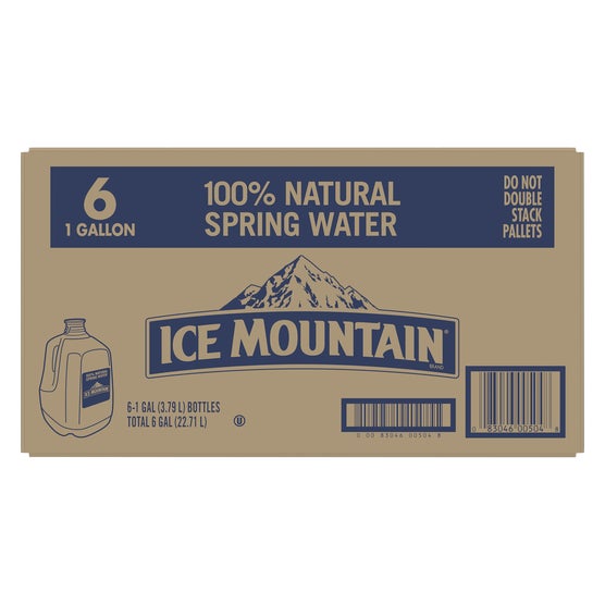 Ice Mountain Natural Spring Water, 1 Gallon, 6 ct