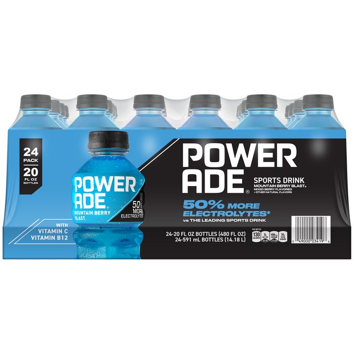 POWERADE Sports Drink, Mountain Berry Blast, 20 fl oz, 24 ct