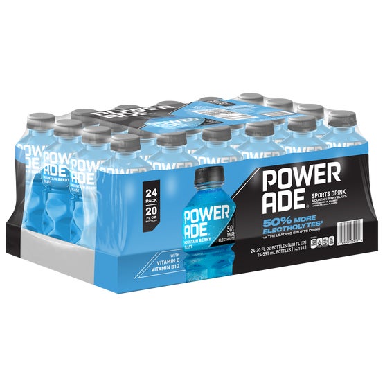 POWERADE Sports Drink, Mountain Berry Blast, 20 fl oz, 24 ct