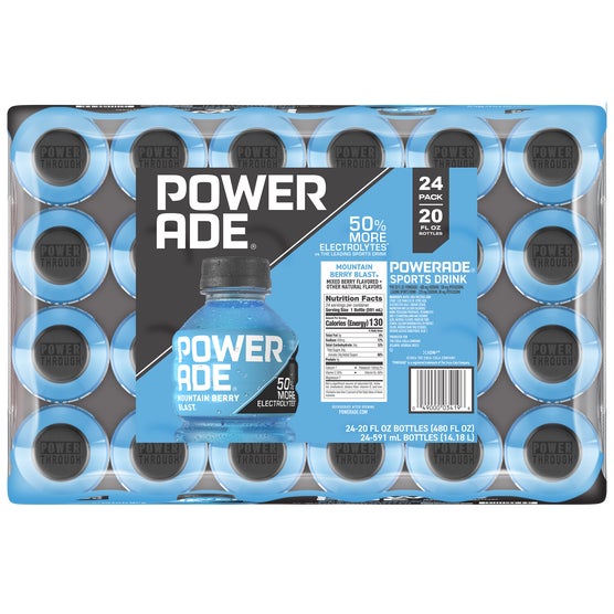 POWERADE Sports Drink, Mountain Berry Blast, 20 fl oz, 24 ct