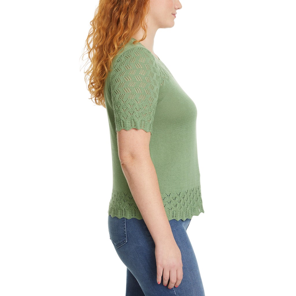 [color:green] Jessica Simpson Women's Short Sleeve Sweater - Green - image 5