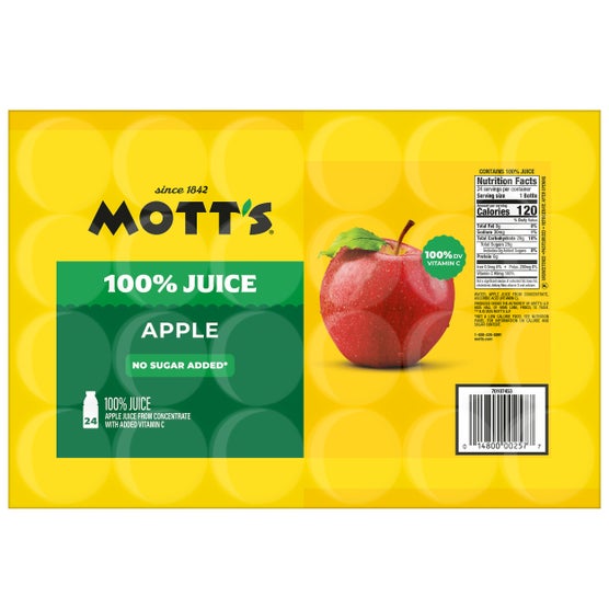 Mott's 100% Apple Juice, 8 fl oz, 24 ct