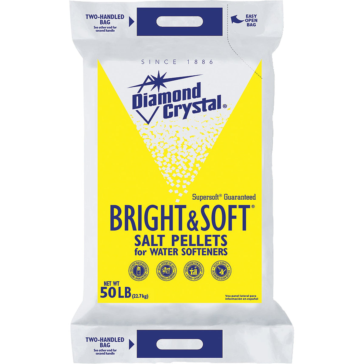 Diamond Crystal Salt Pellets for Water Softeners, Bright and Soft, 50 lbs