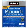 Kirkland Signature Hair Regrowth Treatment Extra Strength for Men, 5% Minoxidil Topical Solution, 2 fl oz, 6-pack - product image