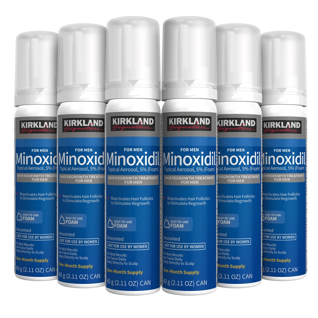 Kirkland Signature Hair Regrowth Treatment Minoxidil Foam for Men, 2.11 oz, 6-count - product image