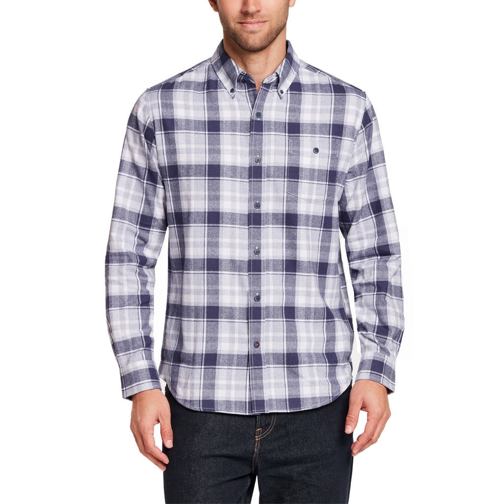 [color:blue] Weatherproof Vintage Men's Flannel Shirt - Blue - image 7