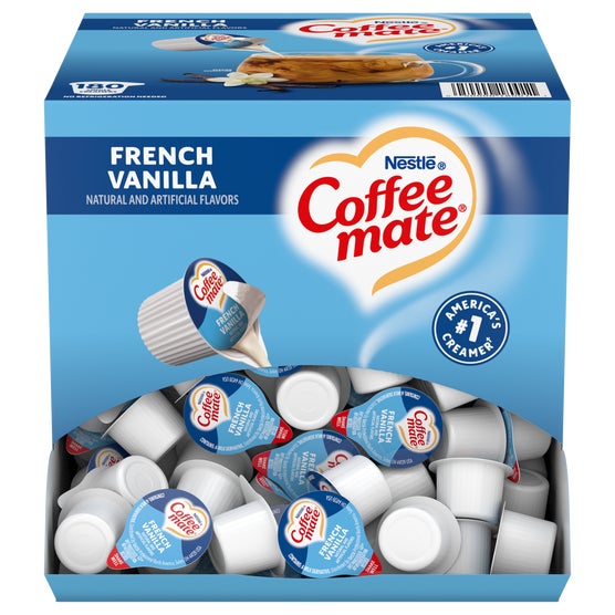Coffee mate Liquid Coffee Creamer Singles, Non-Dairy, French Vanilla, 0.38 fl oz, 180 ct