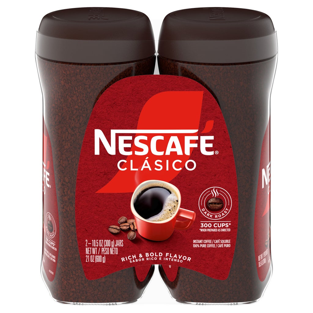NESCAFÉ Clasico Instant Coffee, Dark Roast, 10.5 oz, 2 ct