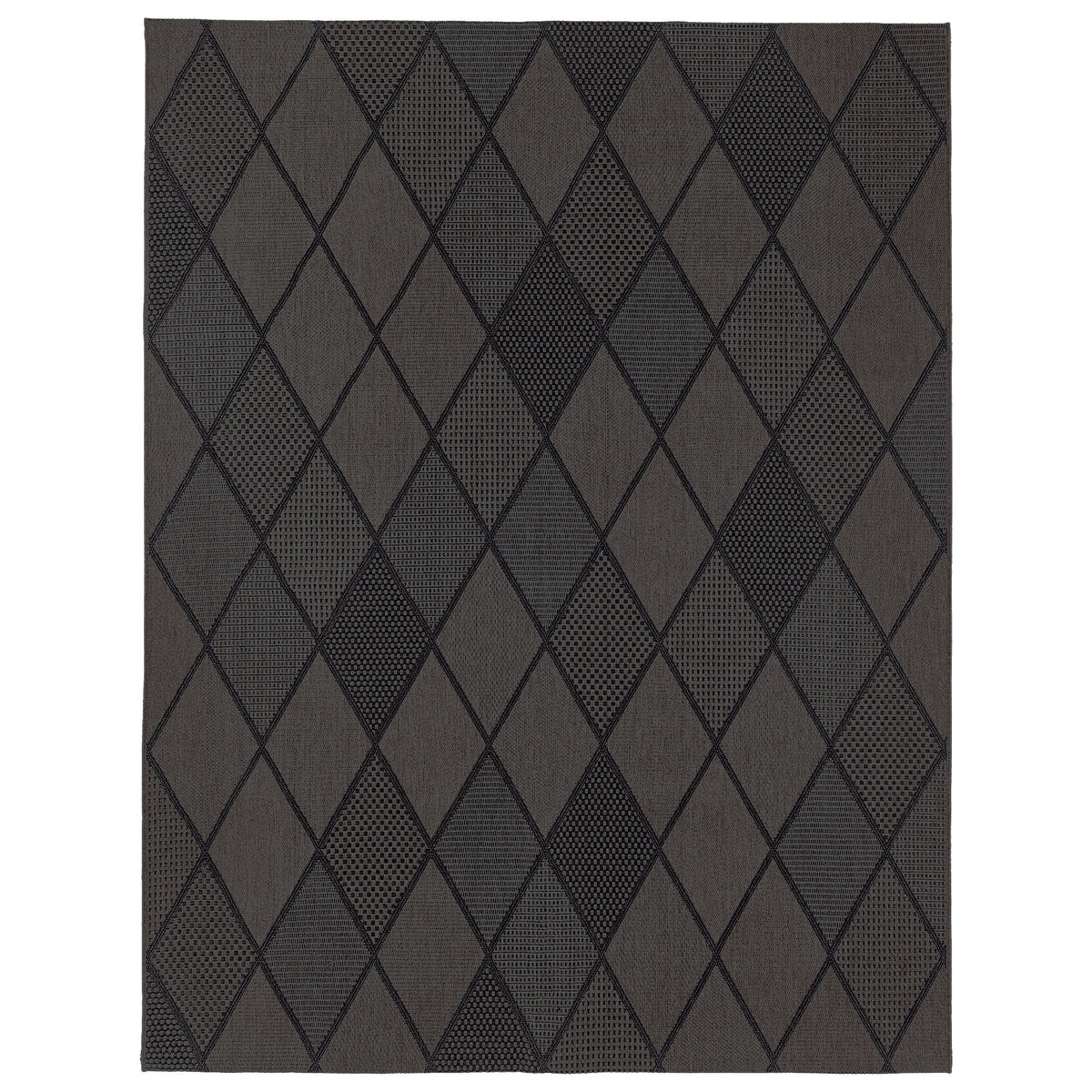 Laguna Indoor/Outdoor Area Rug, Morris Charcoal Pewter, 7'10” x 10'