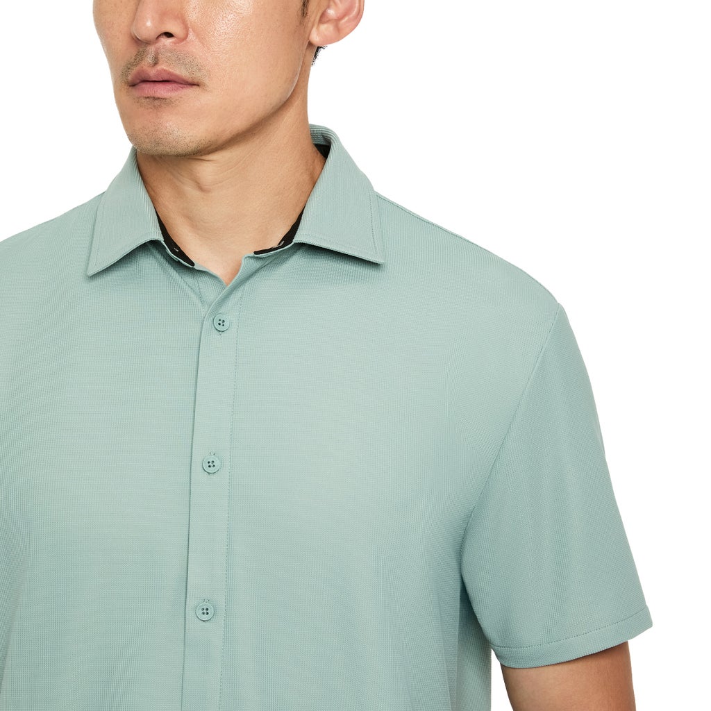 [color:green] Kenneth Cole Men's Short Sleeve Woven Shirt - Green - image 5