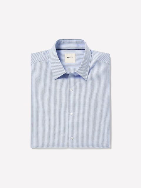 Striped Oxford-Blue Tailored-Fit Shirt
