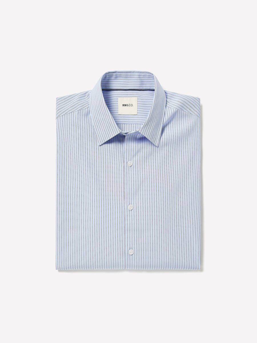Striped Oxford-Blue Tailored-Fit Shirt
