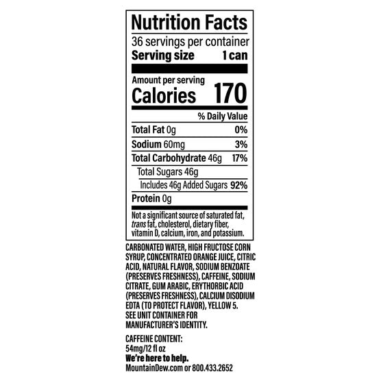 Mountain Dew, 12 fl oz, 36 ct
