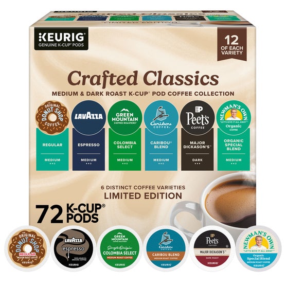 Keurig Genuine Crafted Classics K-Cup Pods, Variety Pack, 72 ct