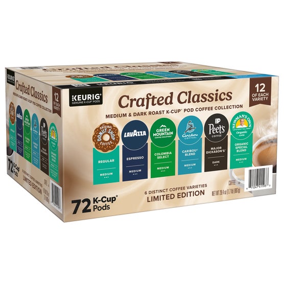 Keurig Genuine Crafted Classics K-Cup Pods, Variety Pack, 72 ct