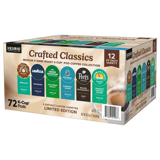 Keurig Genuine Crafted Classics K-Cup Pods, Variety Pack, 72 ct