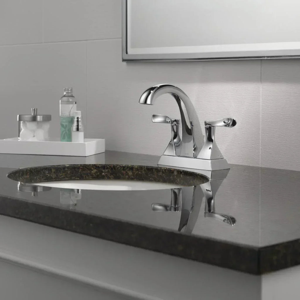 Delta kahlo two handle centerset bathroom faucet