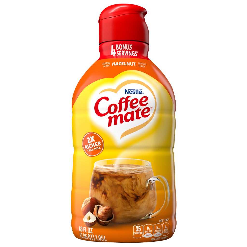 Coffee mate Liquid Coffee Creamer, Non-Dairy, Hazelnut, 66 fl oz
