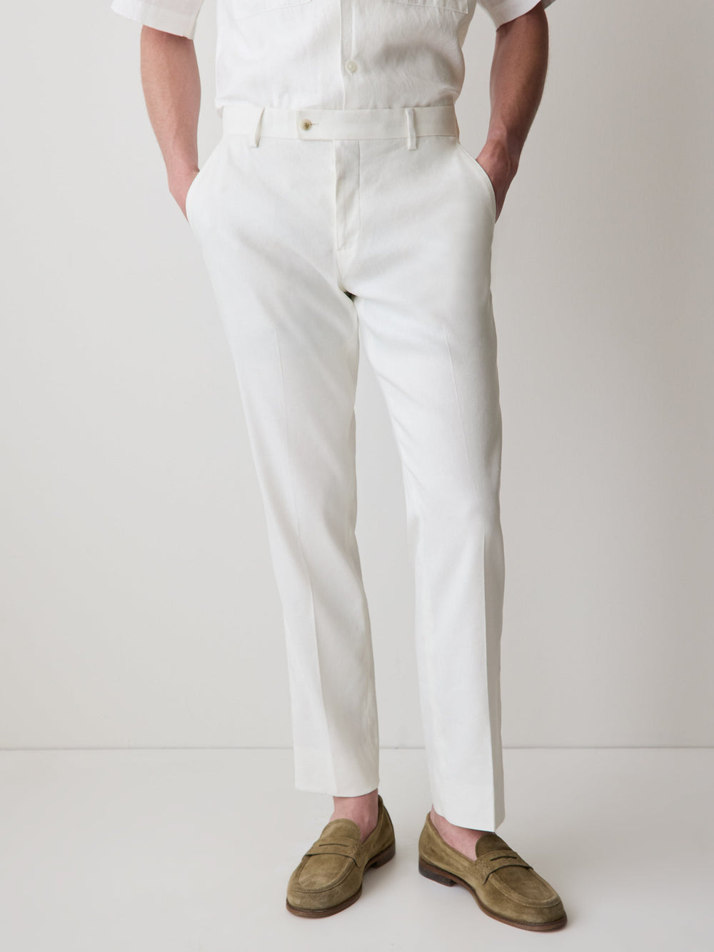 Tailored-Fit Linen Suit Pant