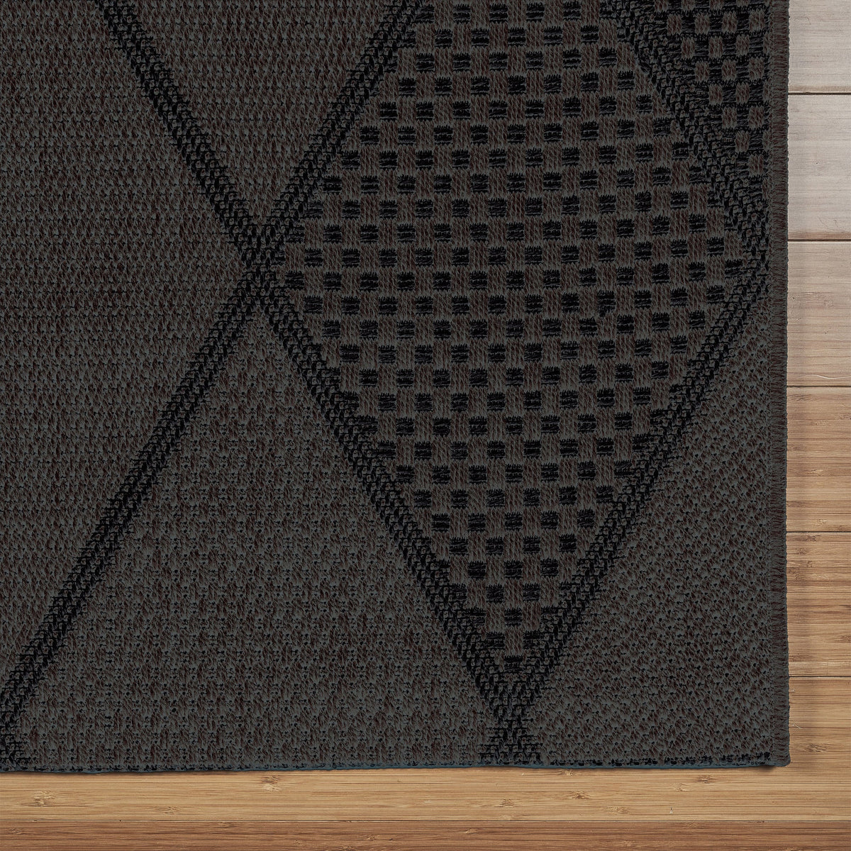 Laguna Indoor/Outdoor Area Rug, Morris Charcoal Pewter, 8'8” x 13'