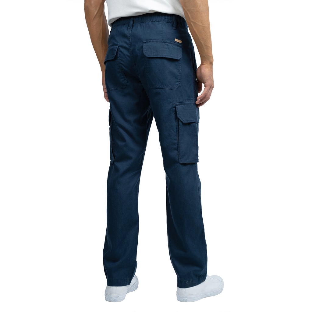 [color:blue] Jachs Men's Linen Blend Cargo Pant - Blue - image 7