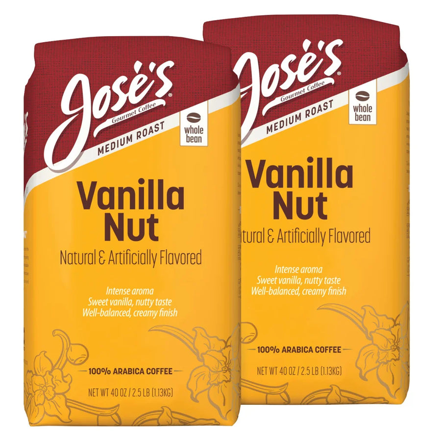 Jose’s Vanilla Nut Whole Bean Coffee 2.5 lbs, 2-pack