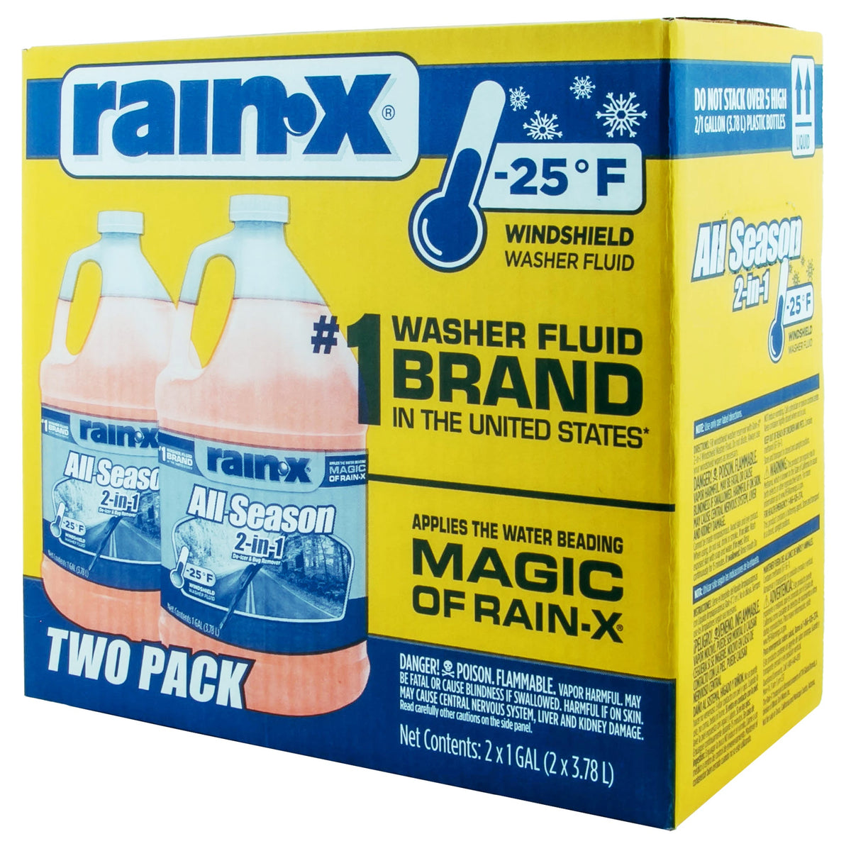 Rain-X Windshield Washer Fluid, 1 Gallon, 2 ct