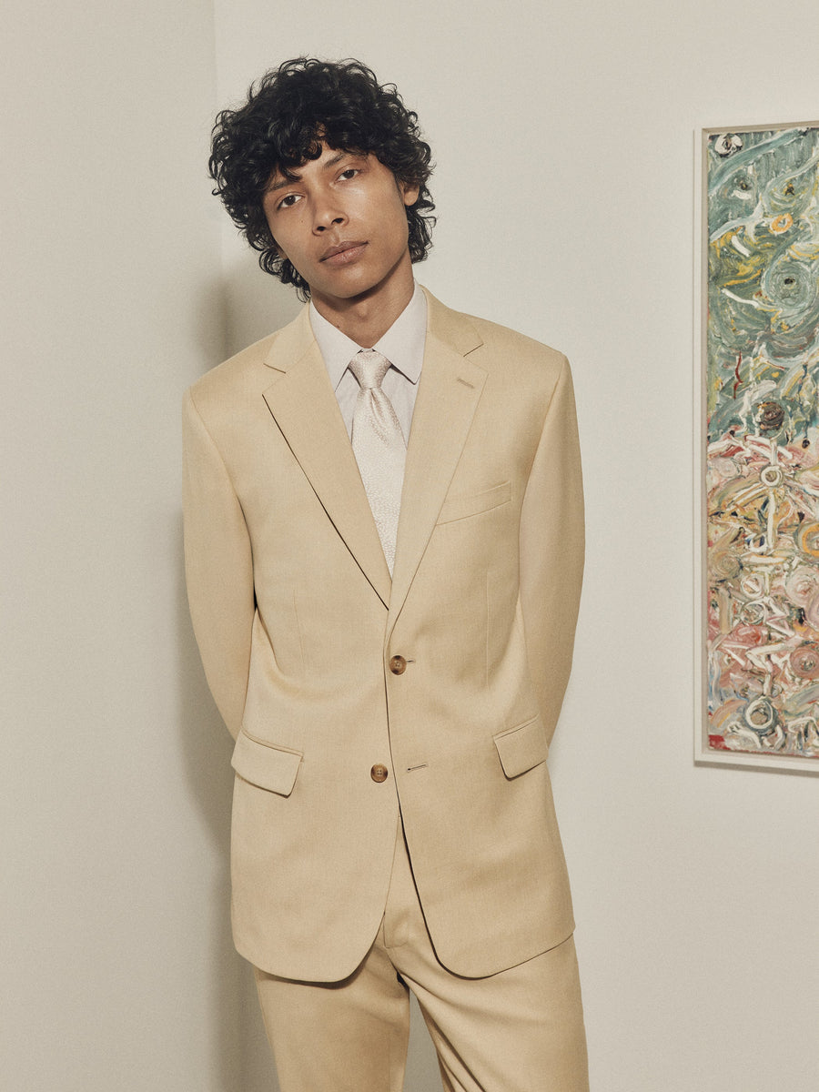 Tailored-Fit Butter Suit Blazer