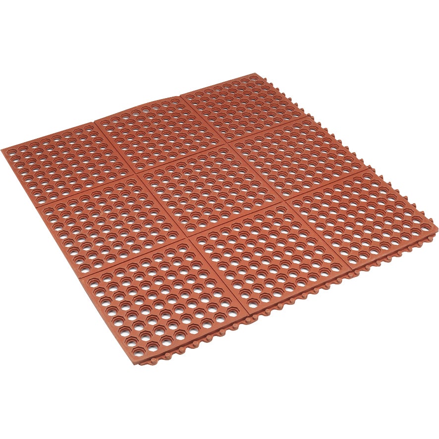 Apache Mills Anti-Fatigue Drainage Mat, 3' x 3', Red