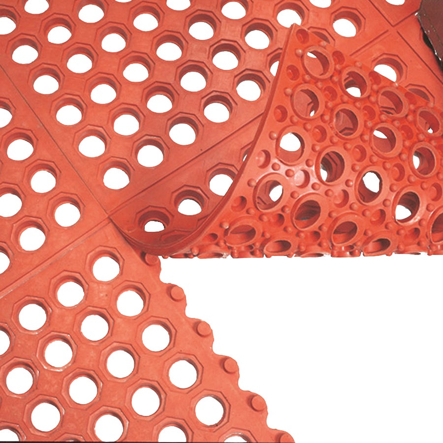 Apache Mills Anti-Fatigue Drainage Mat, 3' x 3', Red - image 2