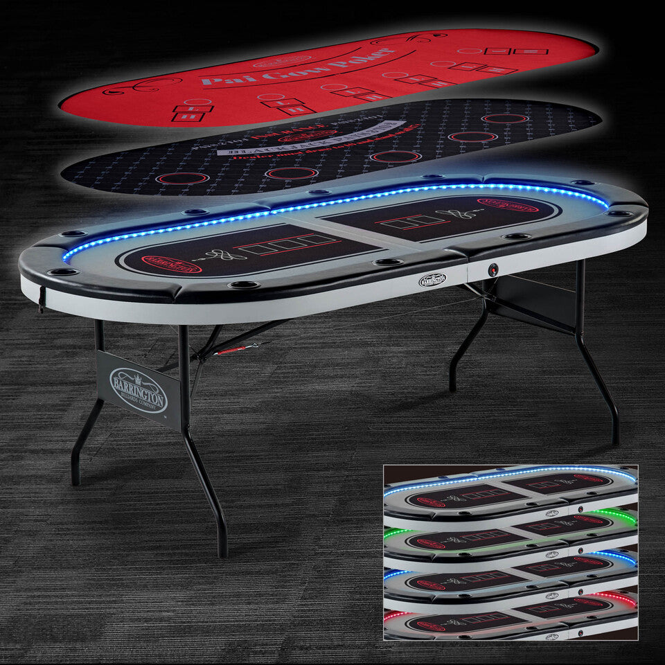 Barrington 10-player Poker Table with LED Lights - image 12