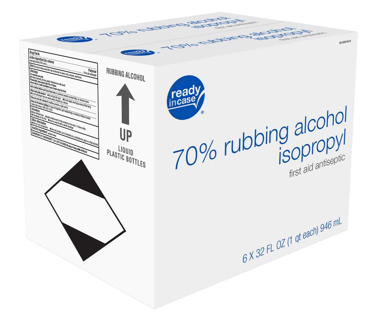 Ready In Case 70% Rubbing Alcohol Isopropyl, 32 fl oz, 6 ct - image 2