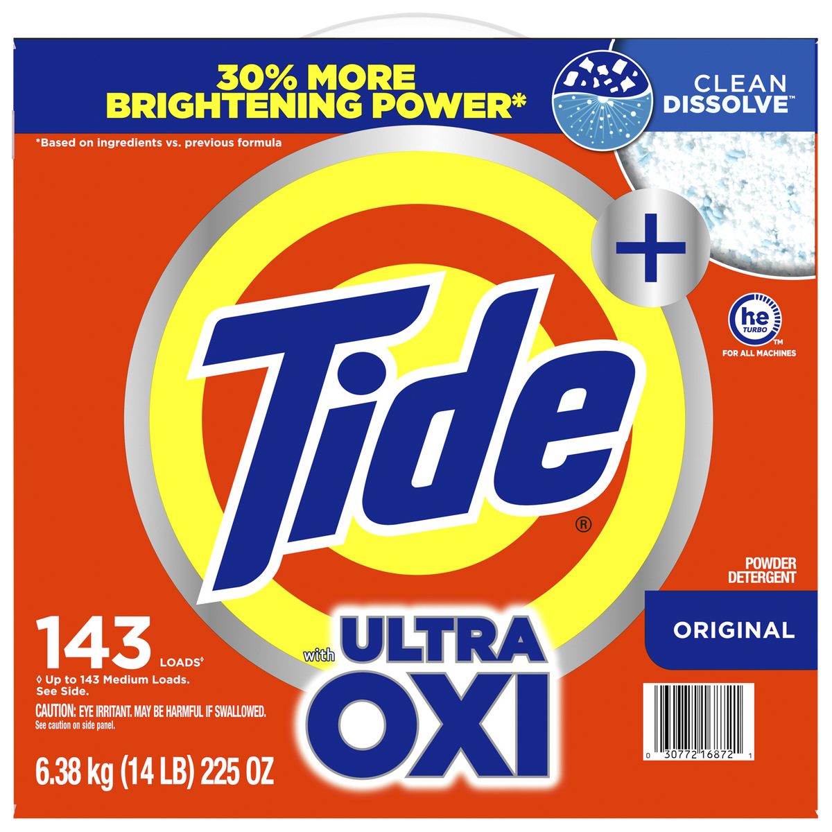 Tide Powder Laundry Detergent with Ultra OXI, HE Compatible, Original Scent, 143 Loads, 14 lbs