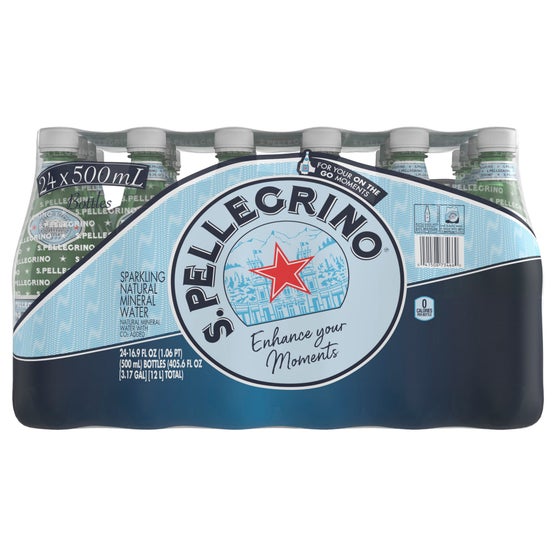 S.Pellegrino Sparkling Natural Mineral Water, 16.9 fl oz, 24 ct