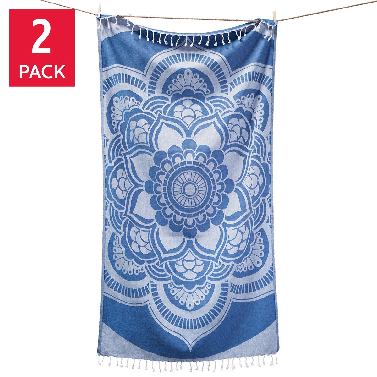 Turkish Towel Company Mandala Jacquard Peshtemal Towel, 2-piece