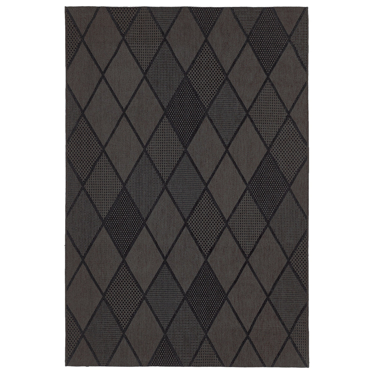 Laguna Indoor/Outdoor Area Rug, Morris Charcoal Pewter, 6'6” x 9'6”