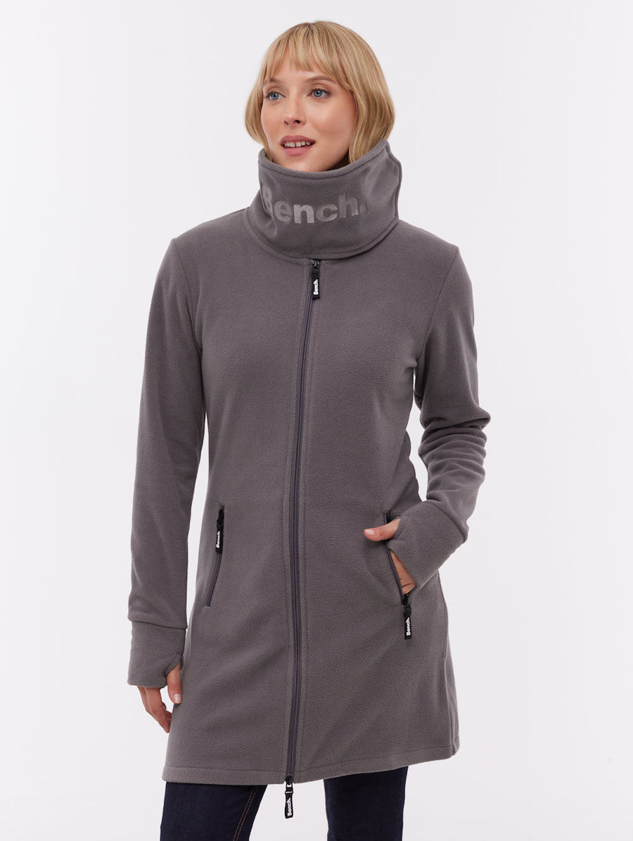 Bridgit Maxi Wrap Neck Zip-Up - Grey