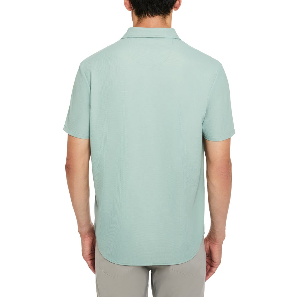 [color:green] Kenneth Cole Men's Short Sleeve Woven Shirt - Green - image 4