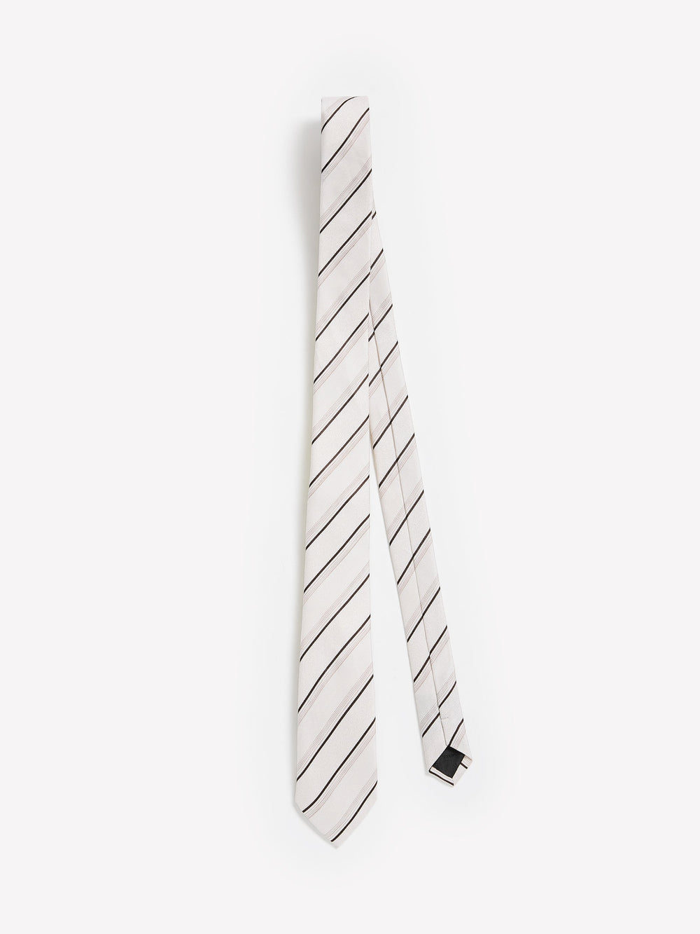 Striped Linen-Blend Skinny Tie