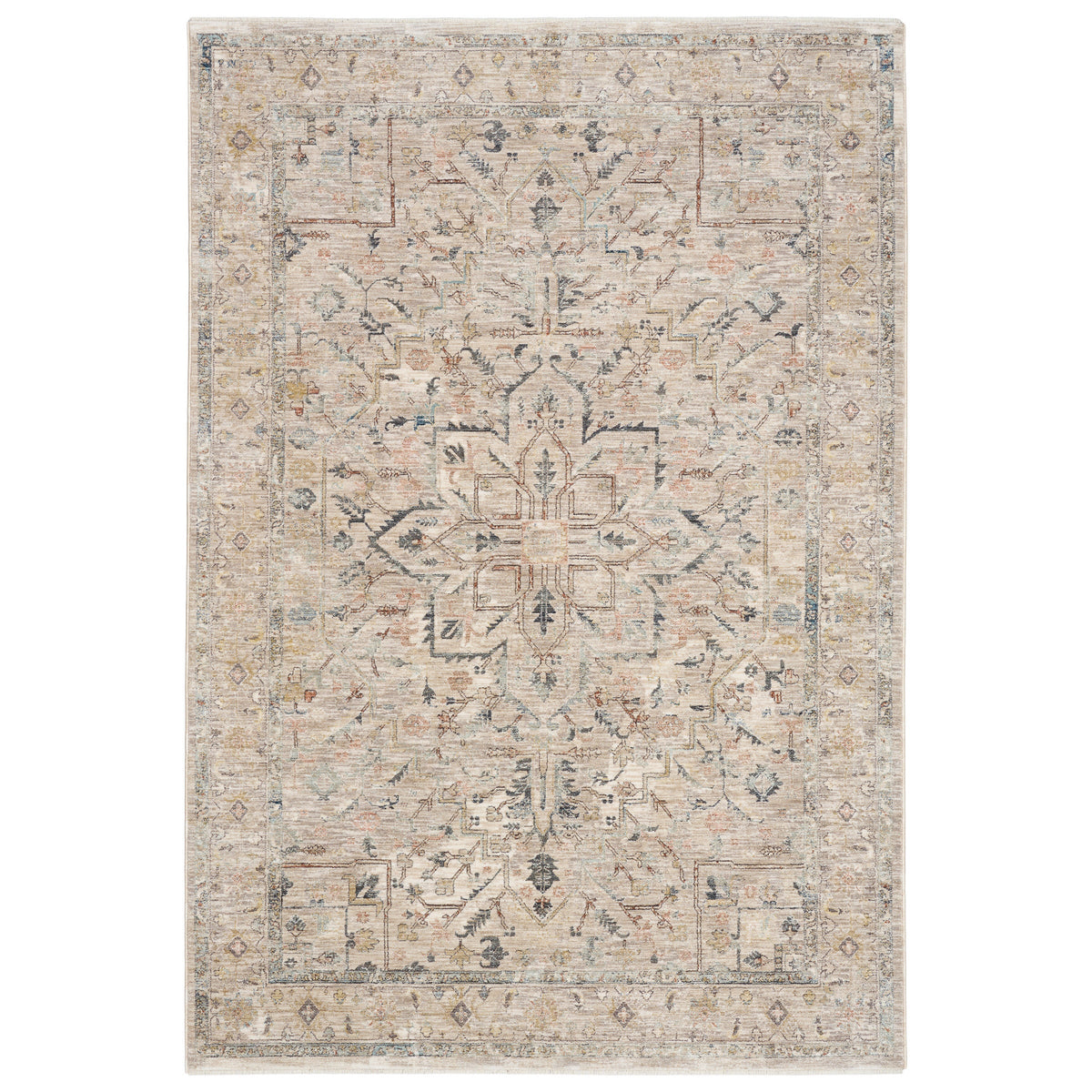 Nourison Antiqua Area Rug, Rosette  5'3” x 7'6”