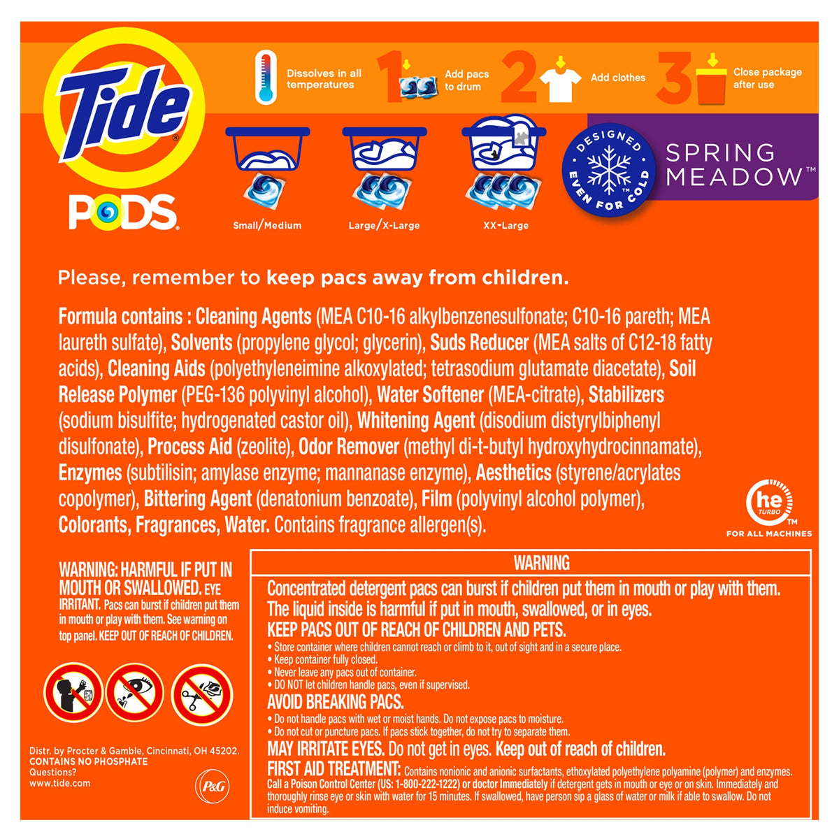 Tide PODS Laundry Detergent, HE Compatible, Spring Meadow, 156 ct - image 4