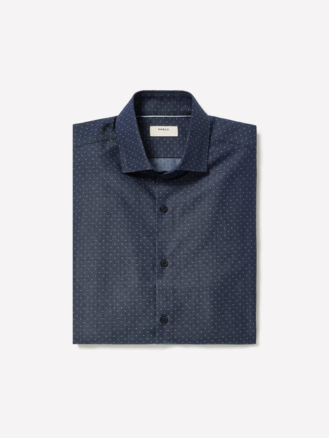 Slim-Fit Denim-Like Jacquard Dress Shirt