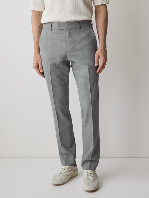 Grey Slim-Fit Wool Suit Pant