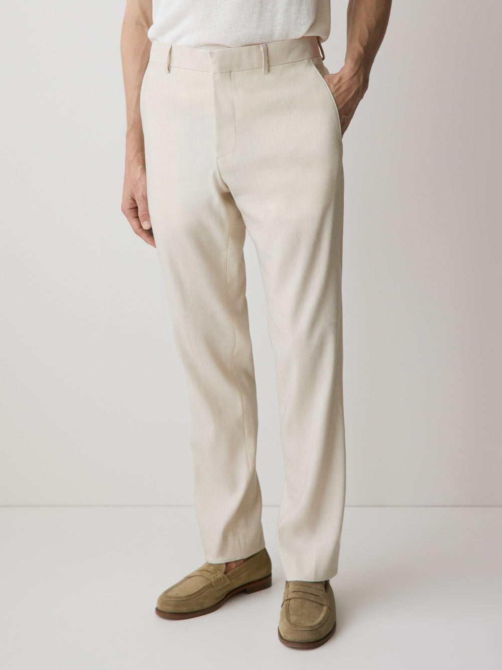 Tailored-Fit Linen Suit Pant
