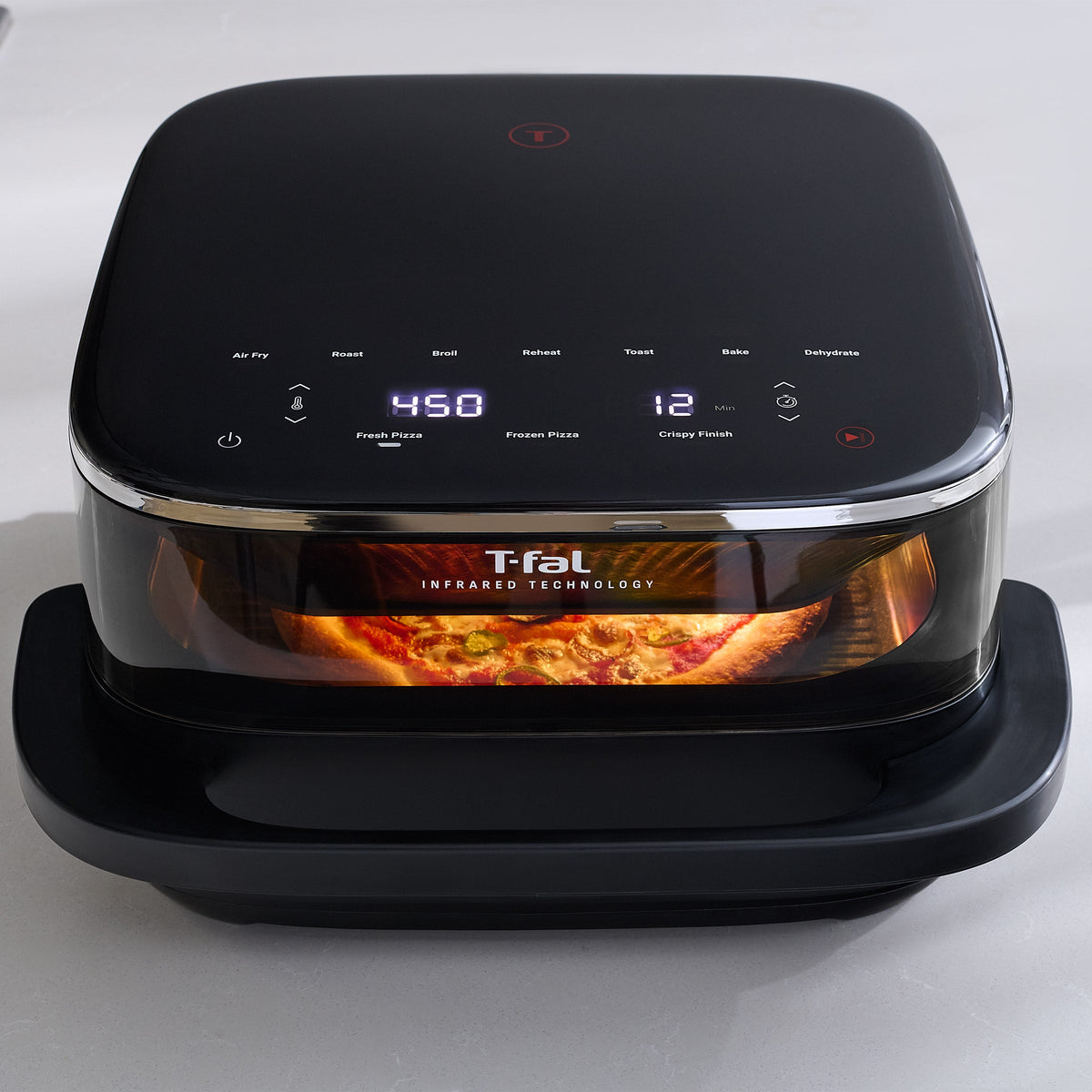 T-fal Surface XXL 6.3 Qt Infrared Air Fryer, 1800W, No Preheat, Black.
