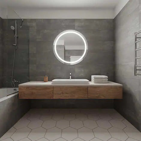Kio 32 round led lighted mirror